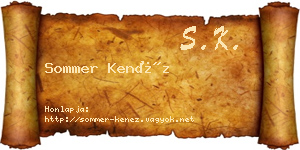 Sommer Kenéz névjegykártya
